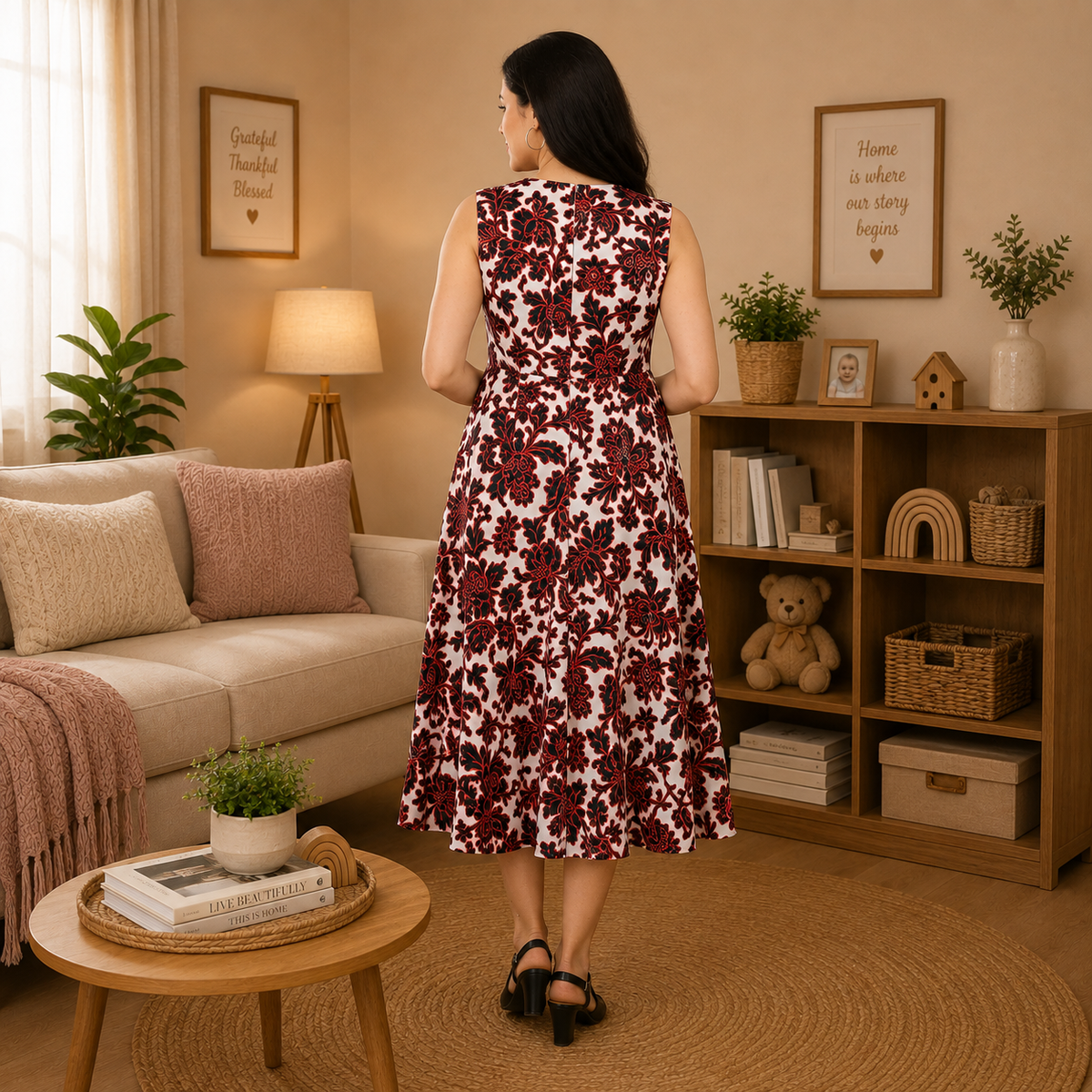 Bold in Bloom Maternity and Nursing Dress Multi