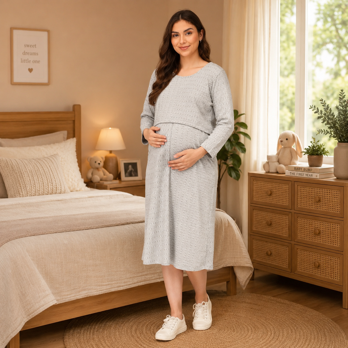 In Line With You Maternity and Nursing Dress Multi