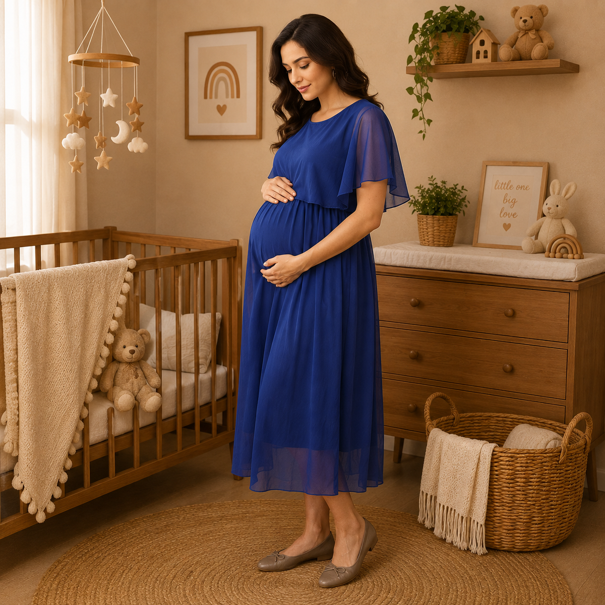 Nebula Grace Maternity and Nursing Dress Blue