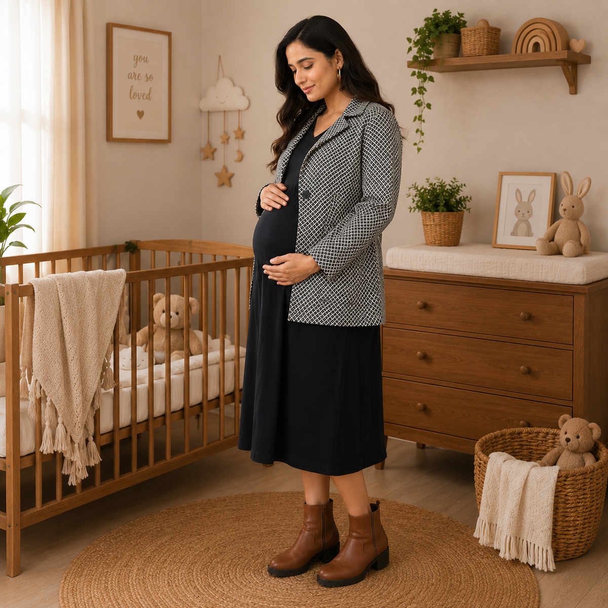 Styled to Wow Maternity and Nursing Shacket Dress Multi