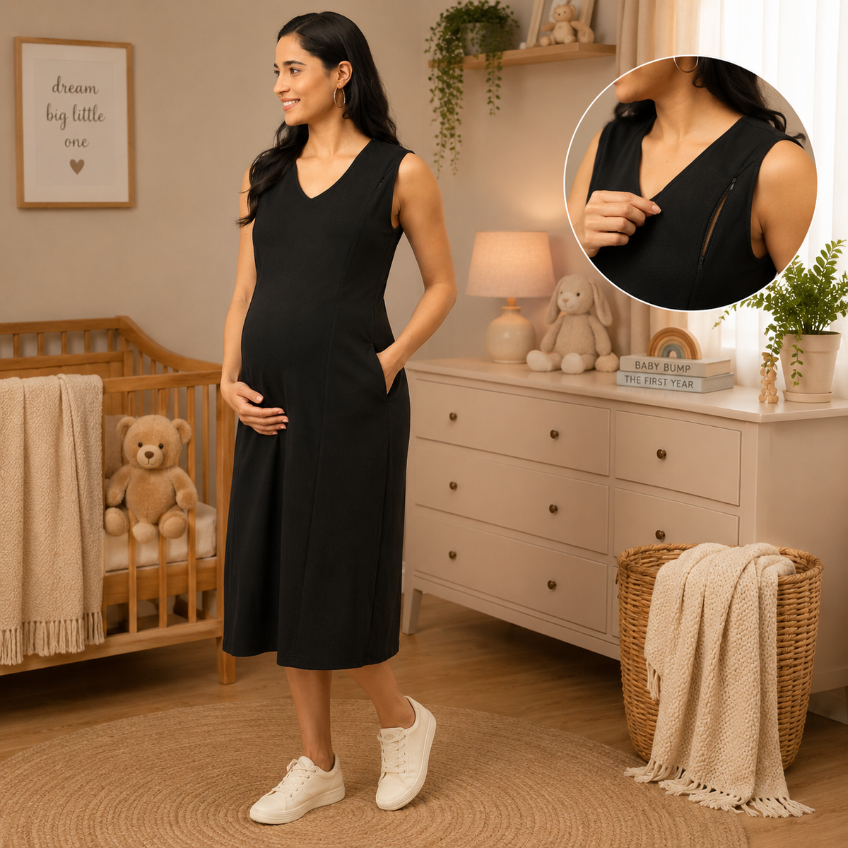 Tailored to Thrill Maternity and Nursing Shacket Dress Multi
