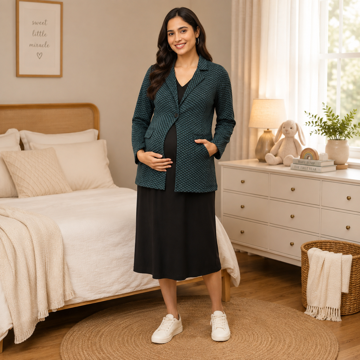 Tailored to Thrill Maternity and Nursing Shacket Dress Multi