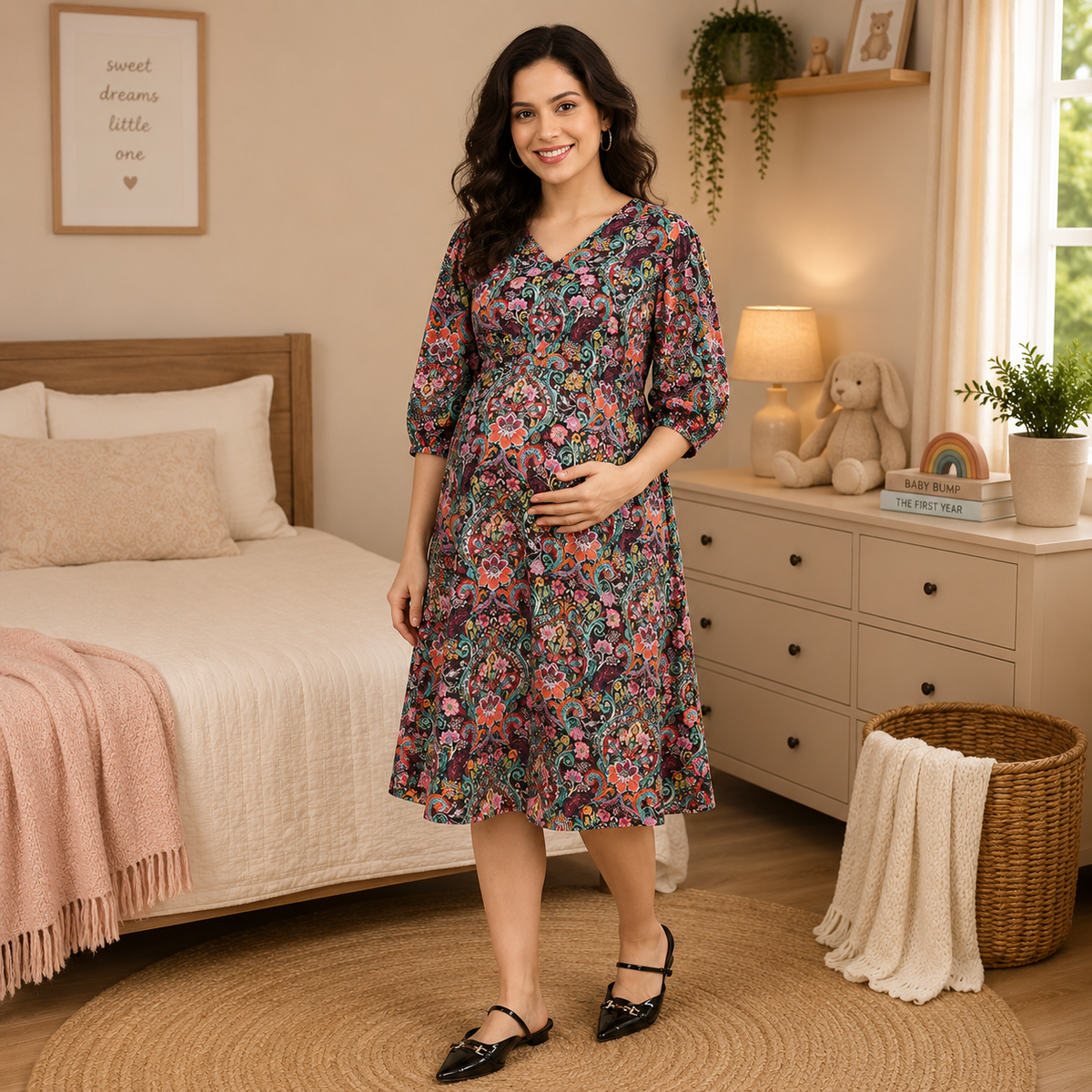 Gloaming Garden Maternity and Nursing Dress Multi