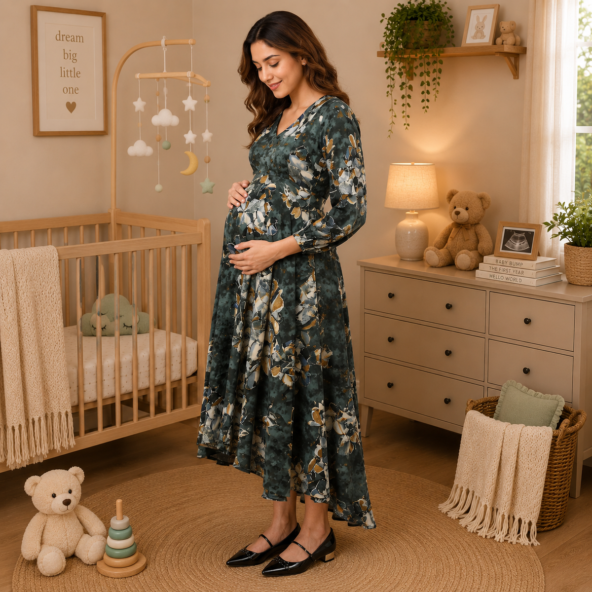 Pitch Please Maternity and Nursing Maxi Dress Multi