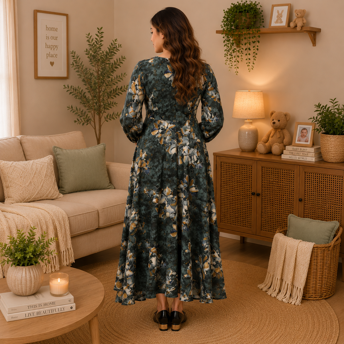 Pitch Please Maternity and Nursing Maxi Dress Multi