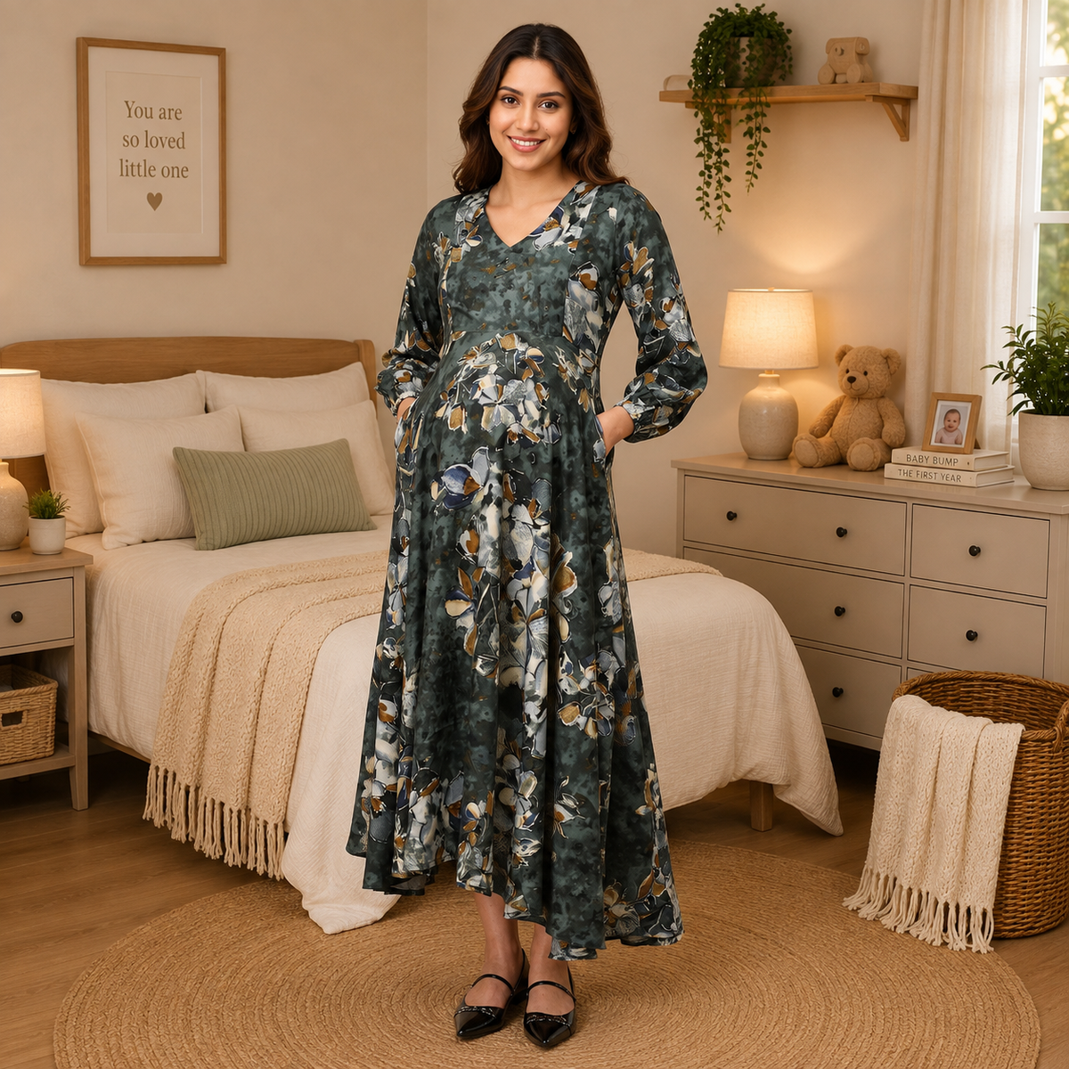 Pitch Please Maternity and Nursing Maxi Dress Multi