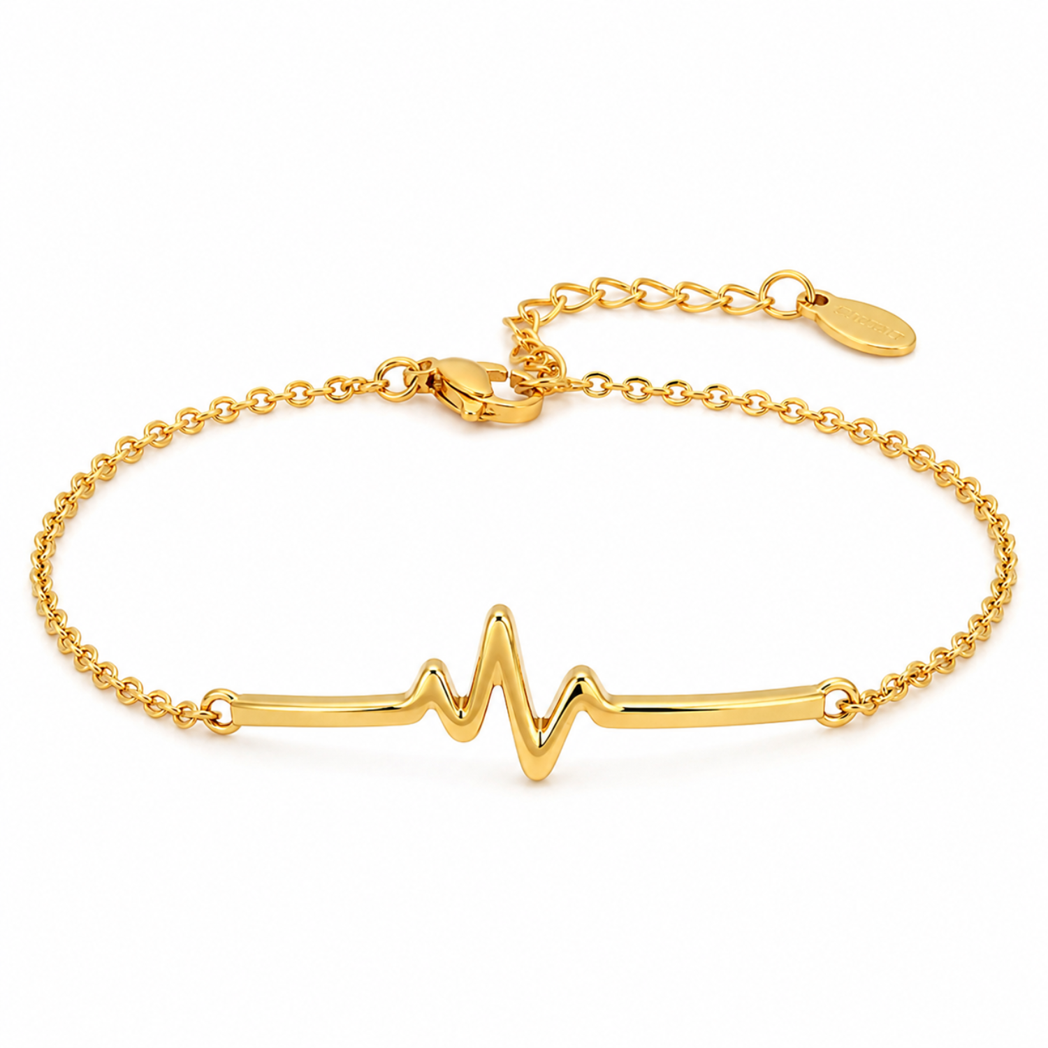 Heartbeat Bracelet in 925 Sterling Silver (Gold Plated)