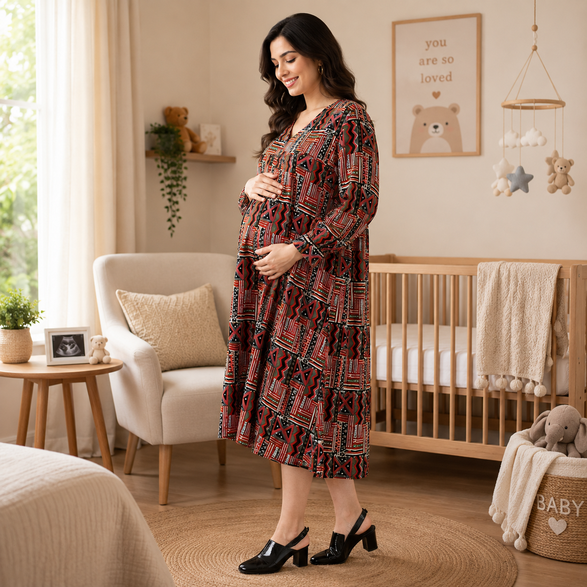 Hue's That Girl Maternity and Nursing Dress Multi
