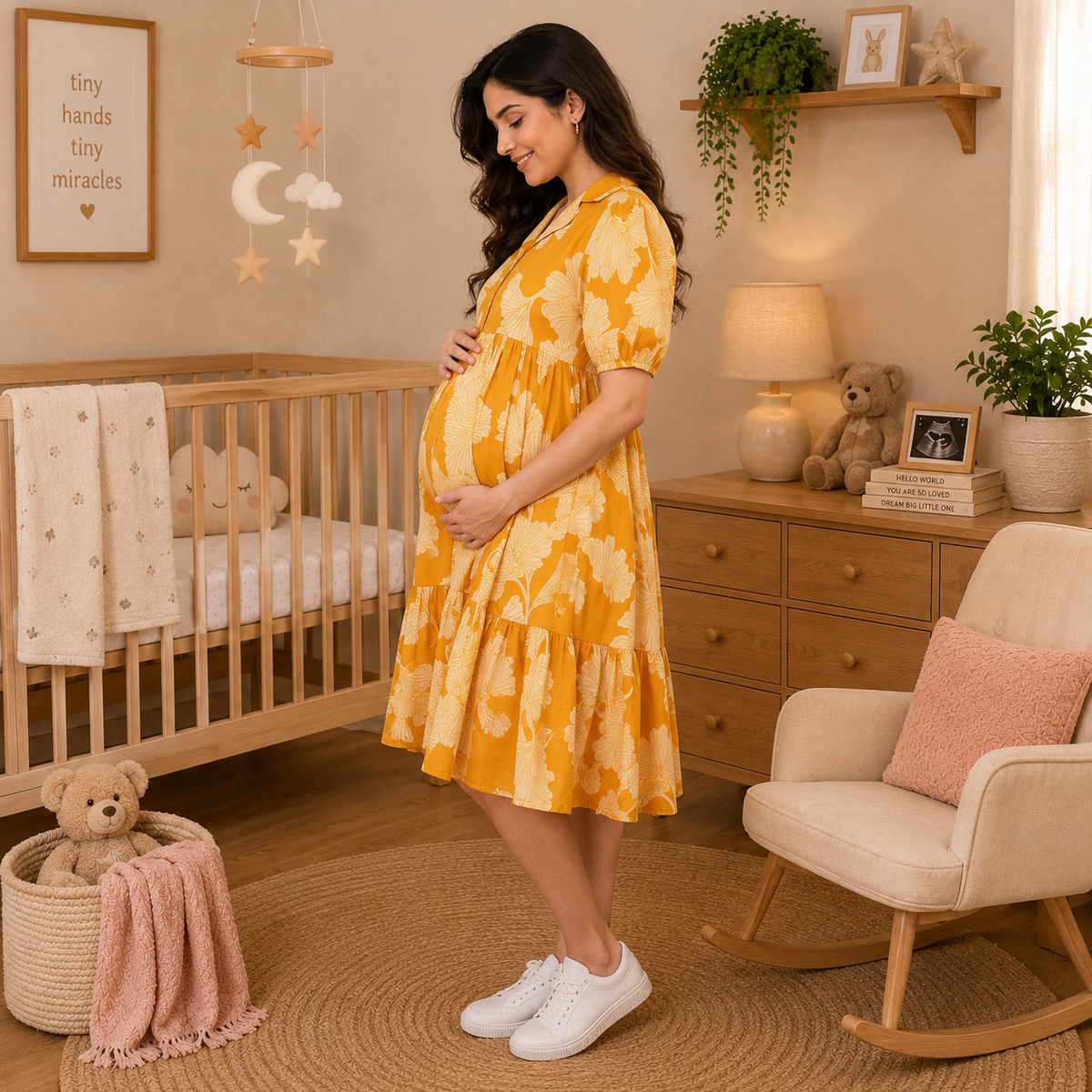 Golden Lily Maternity and Nursing Dress Yellow