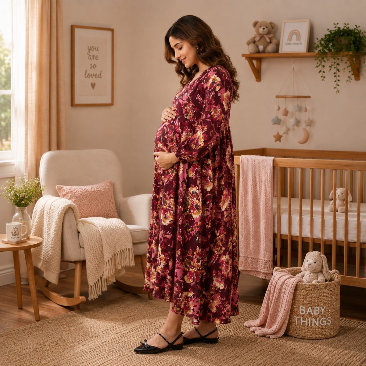 Cork It & Werk It Maternity and Nursing Maxi Dress Multi