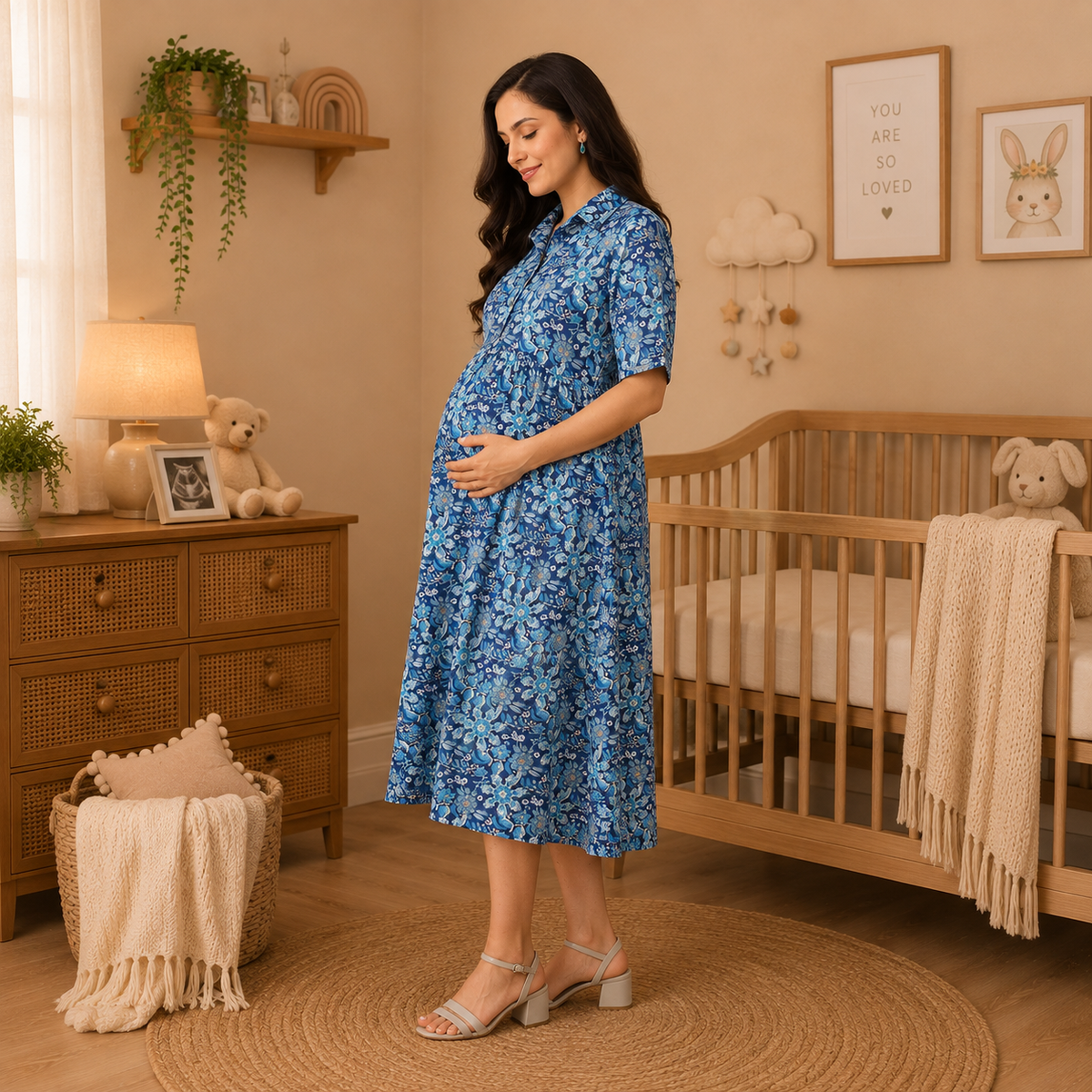 Vibe & Dyes Maternity and Nursing Dress Multi