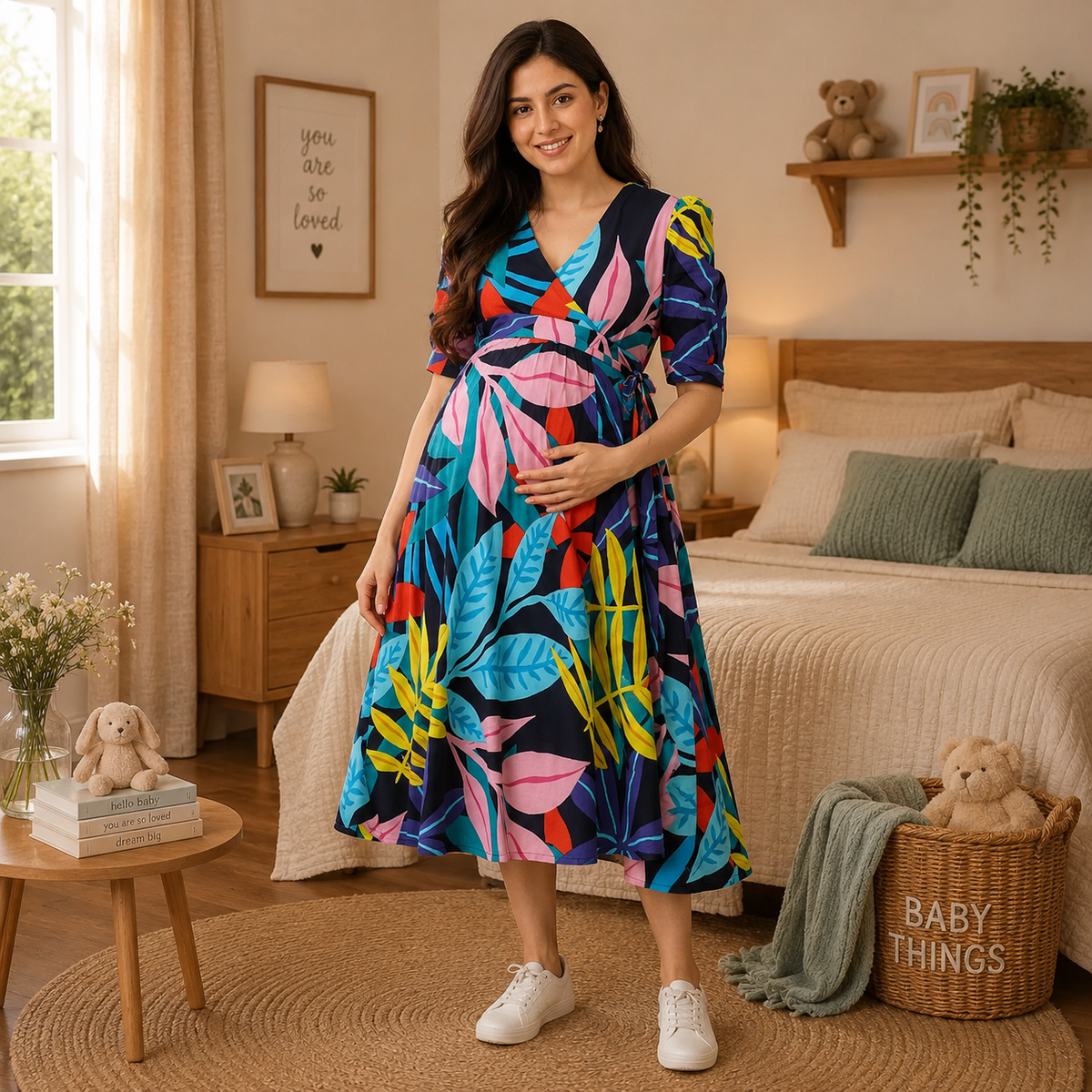 Lumea Maternity and Nursing Wrap Dress Multi
