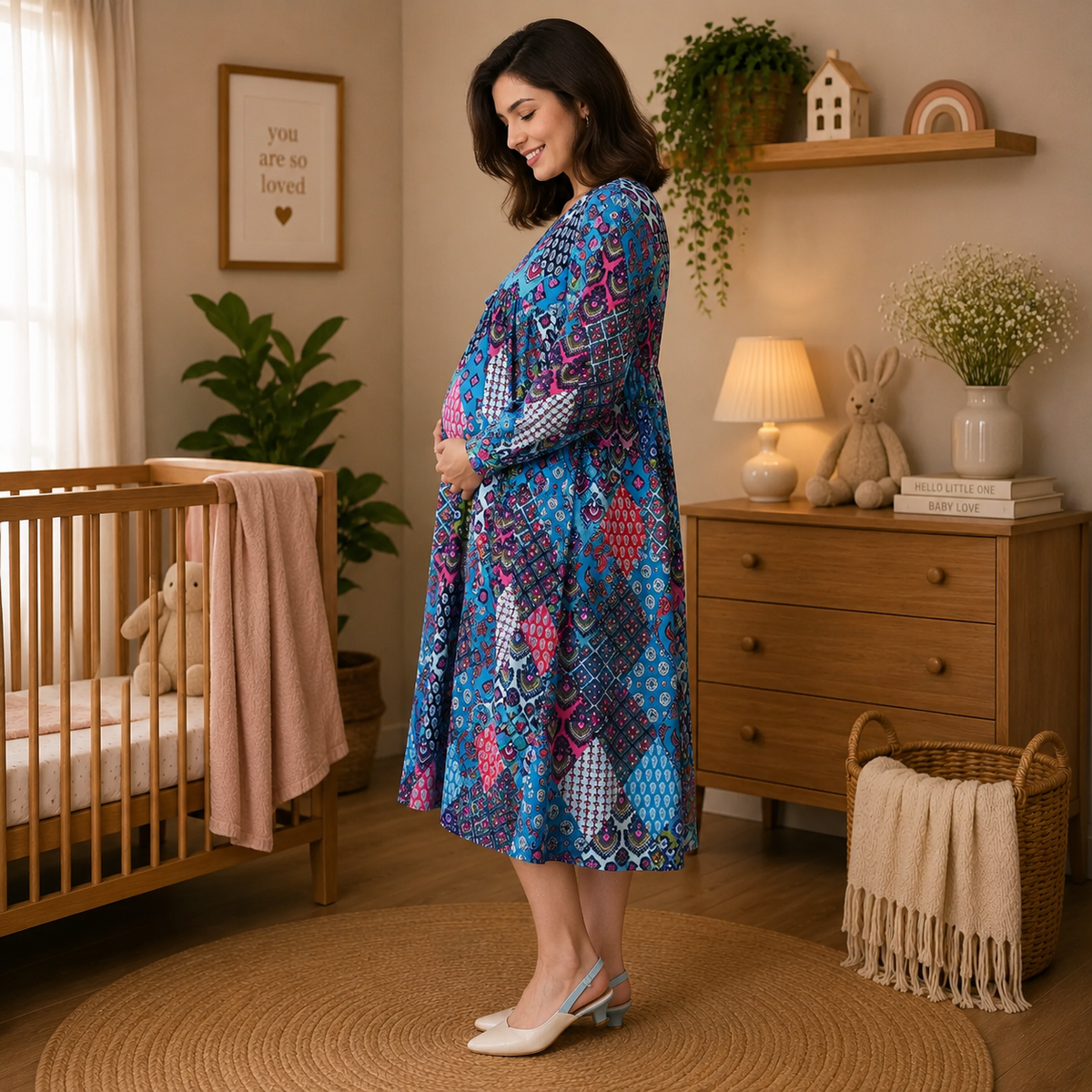 Hue-La-La Maternity and Nursing Dress Multi