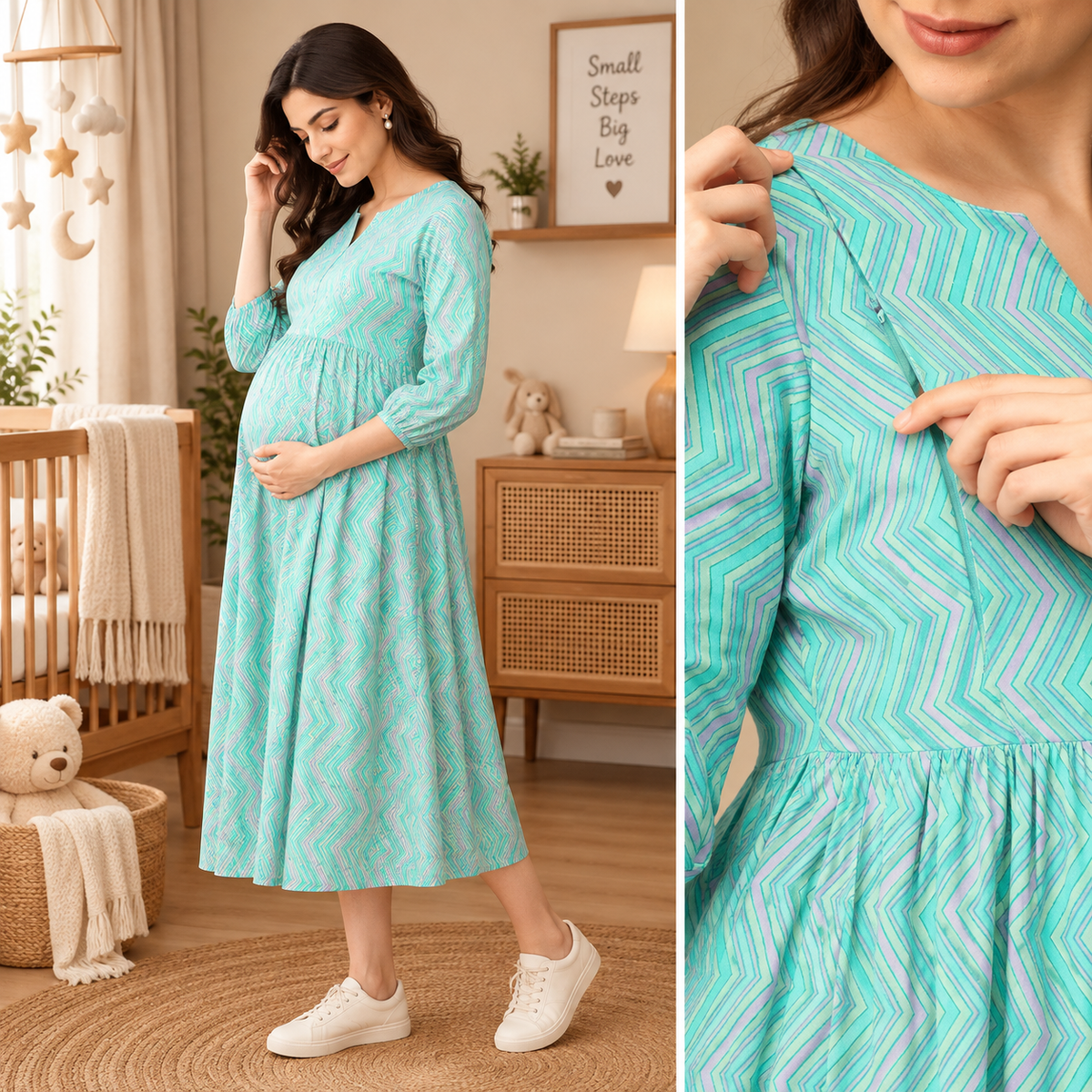 ZigZag Zest Maternity and Nursing Dress Multi