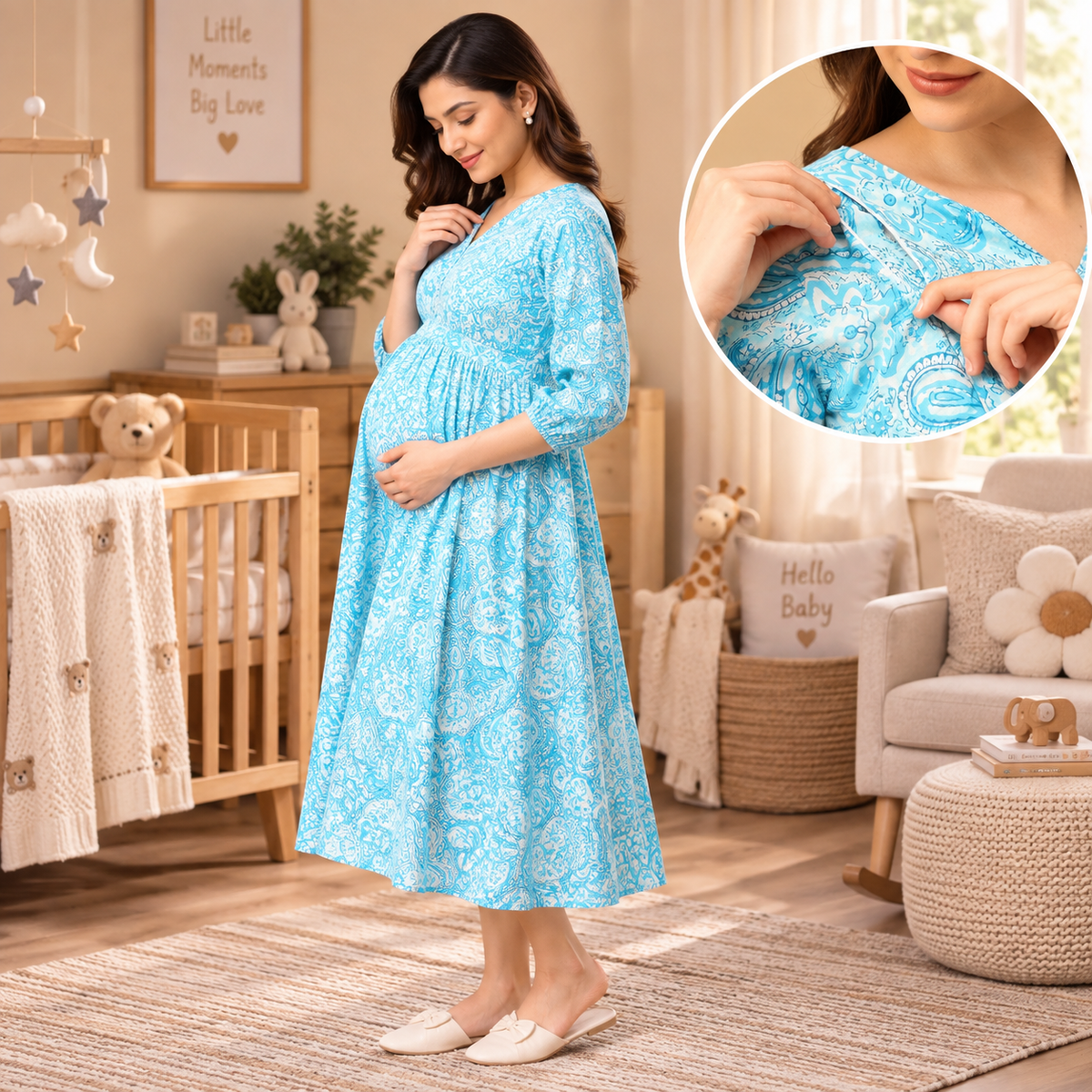 Lagoon Tales Maternity and Nursing Dress Multi