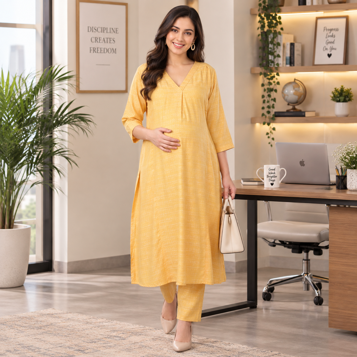 Lemon-Aid Maternity and Nursing Co Ord Set Yellow