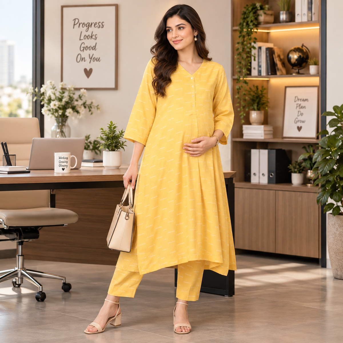 Hello Sunshine Maternity and Nursing Co Ord Set Yellow