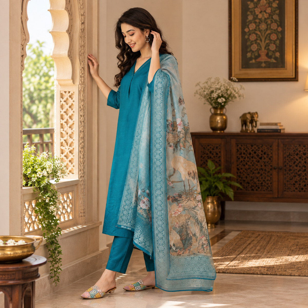 Drama at Gala Maternity and Nursing Silk Kurta Set