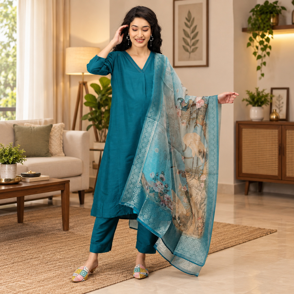 Drama at Gala Maternity and Nursing Silk Kurta Set