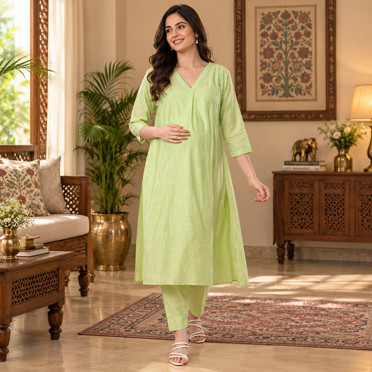 Aloe You Vera Maternity and Nursing Co Ord Set Green