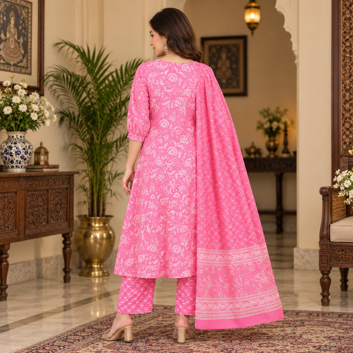 Mehr e Gulabi Maternity and Nursing Kurta Set Pink