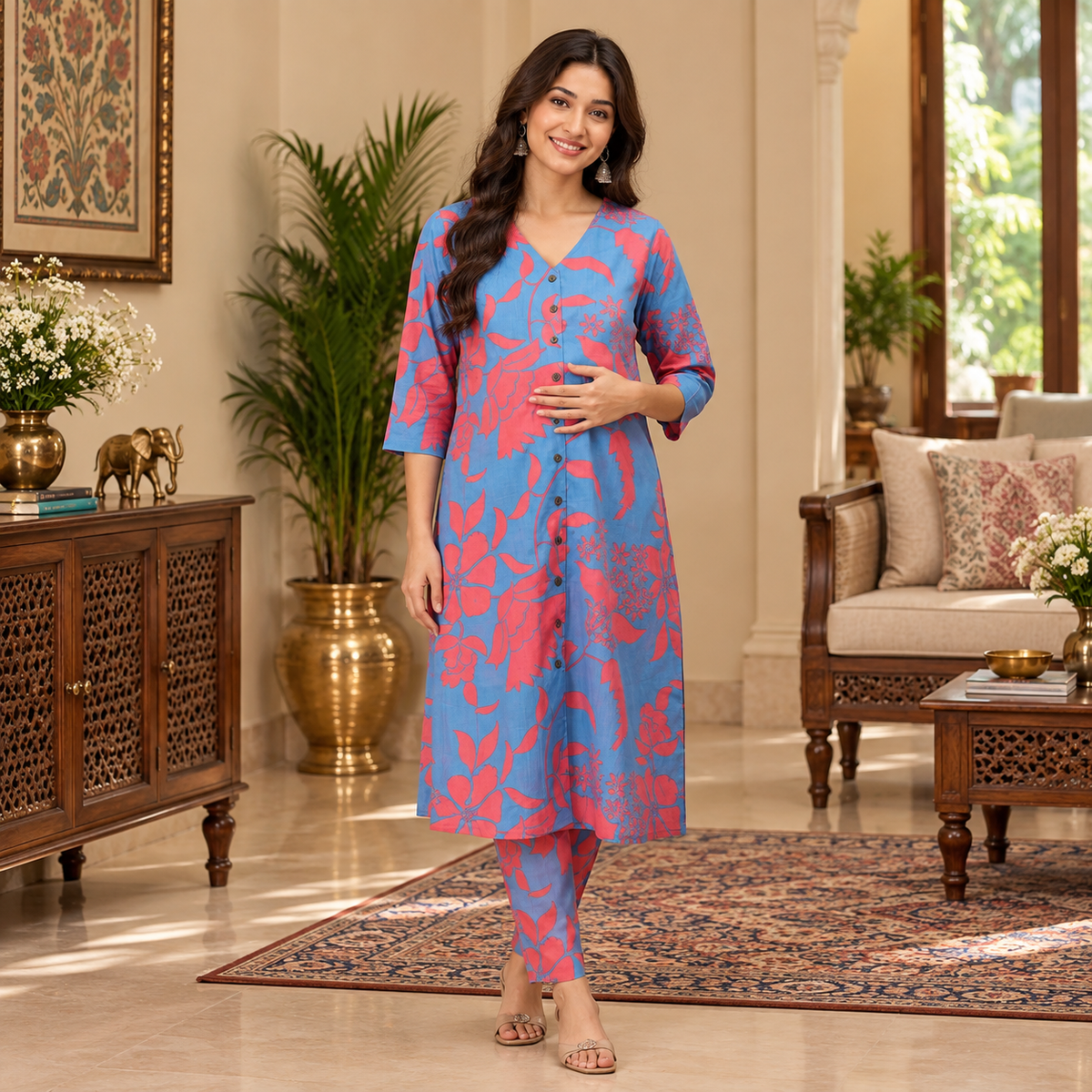 Feelin' Blue-ming Maternity and Nursing Co Ord Set Blue