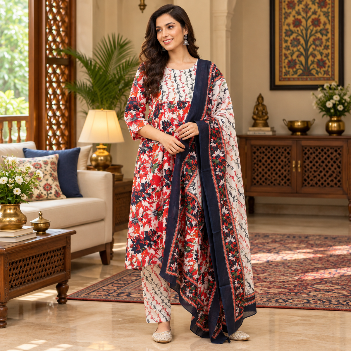 Bloom Popper Maternity and Nursing Kurta Set Multi
