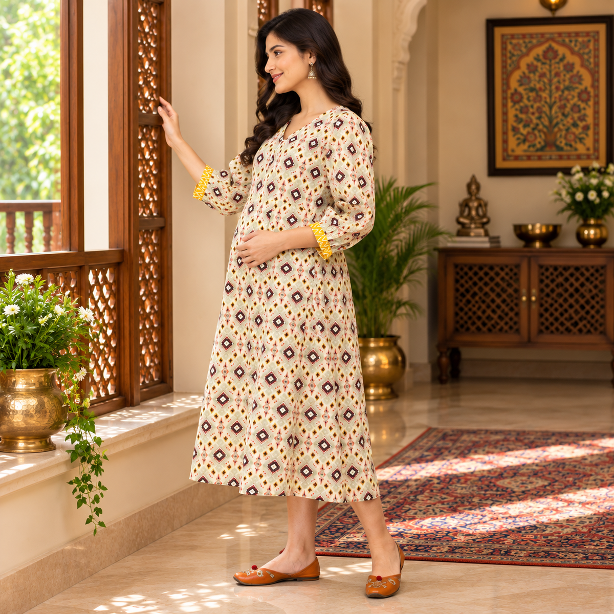 Brightest Moment Maternity and Nursing Kurti Dress Multi