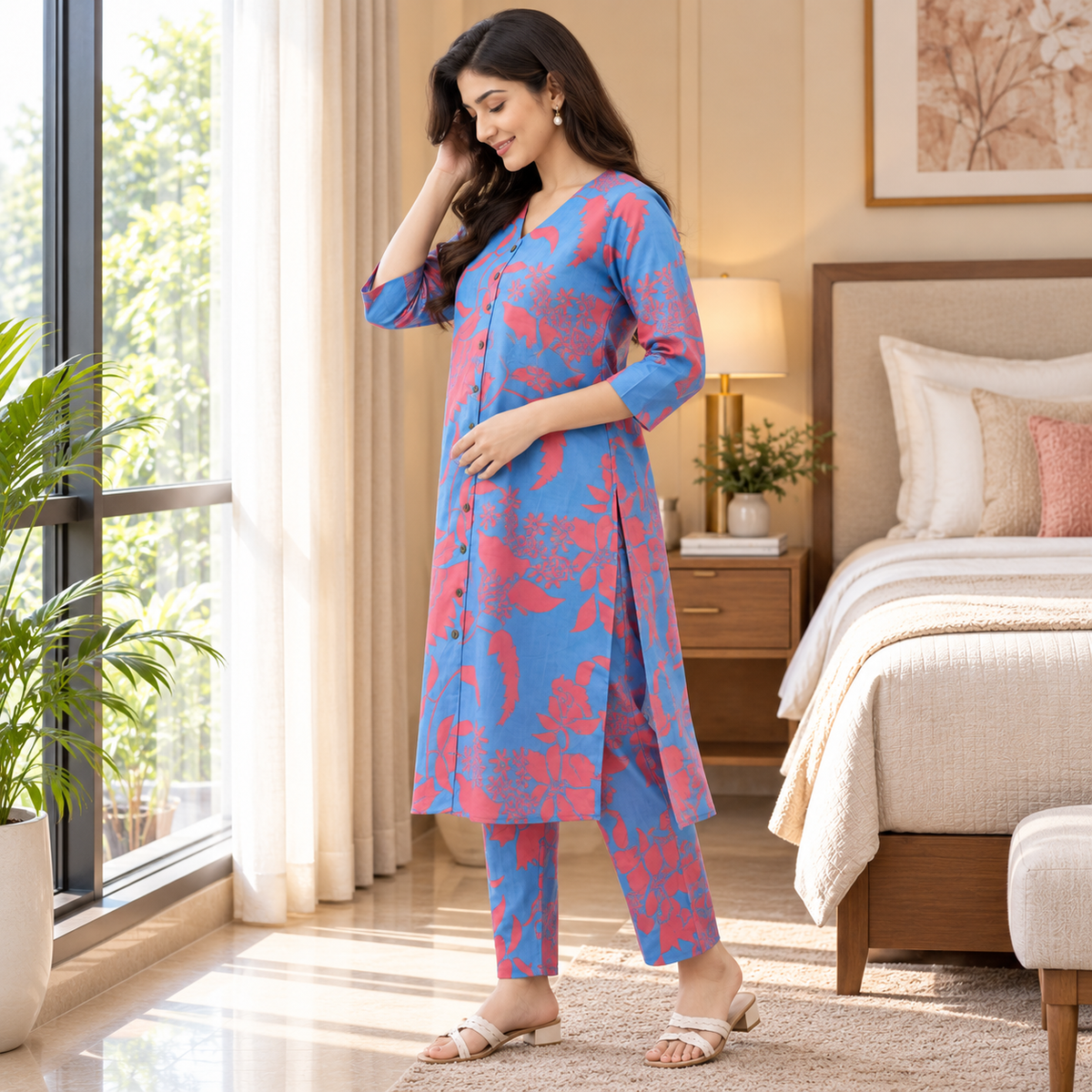 Feelin' Blue-ming Maternity and Nursing Co Ord Set Blue