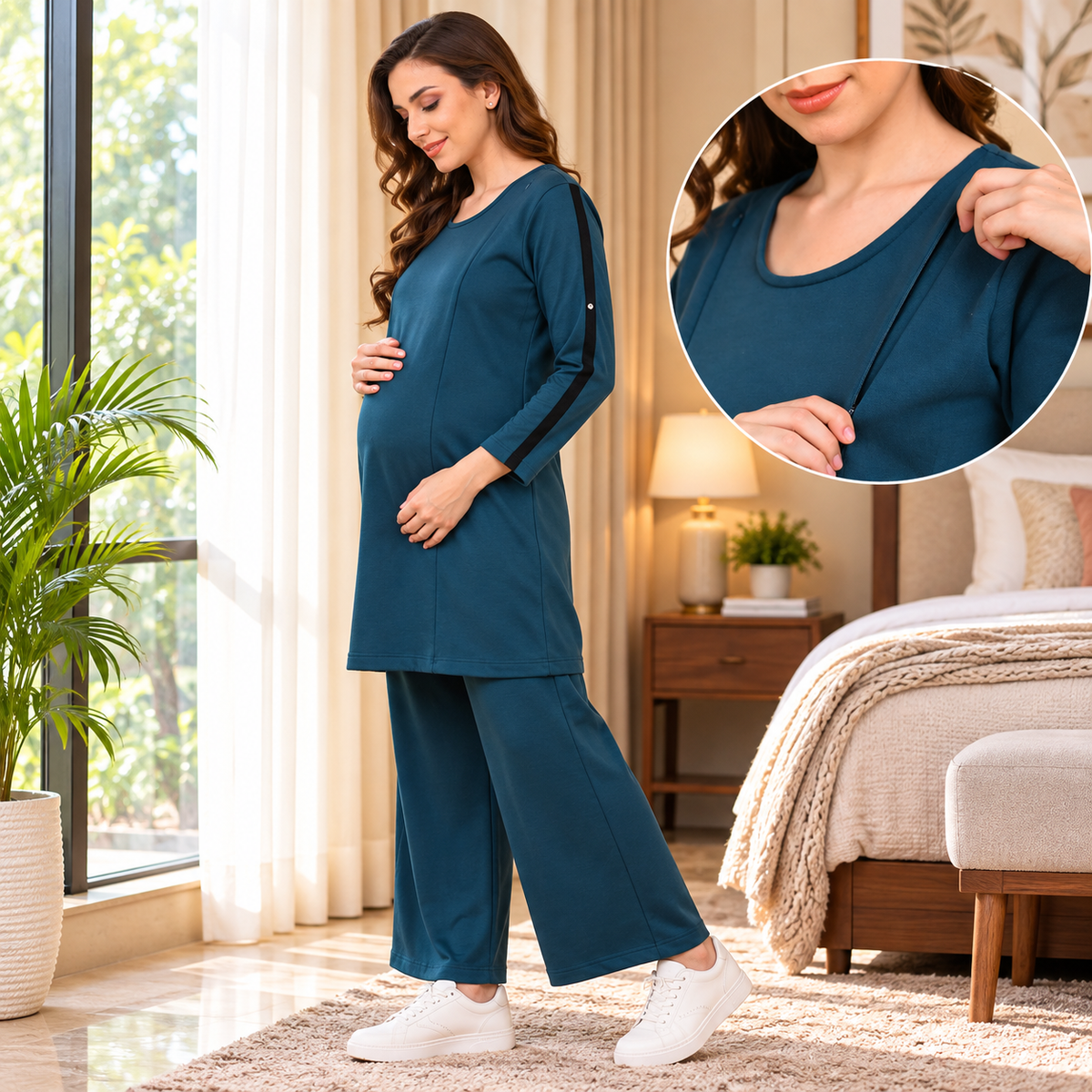 Keepin’ It Teal Maternity and Nursing Loungewear Set Teal