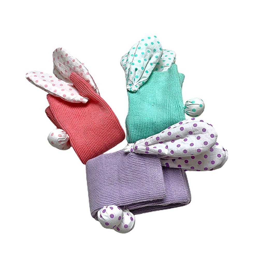 Little Surprise Box Purple Mint Pink 3D Bunny Ears Socks For Kids