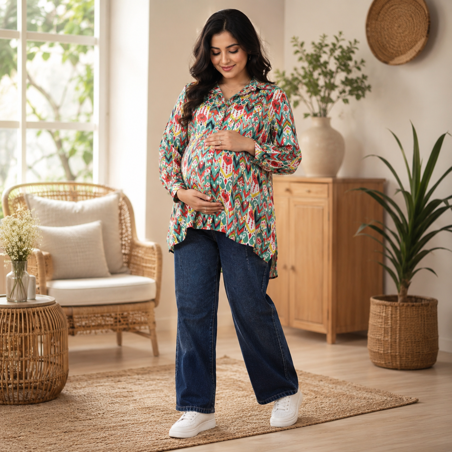 Palette Set Maternity and Nursing Oversized Shirt Multi