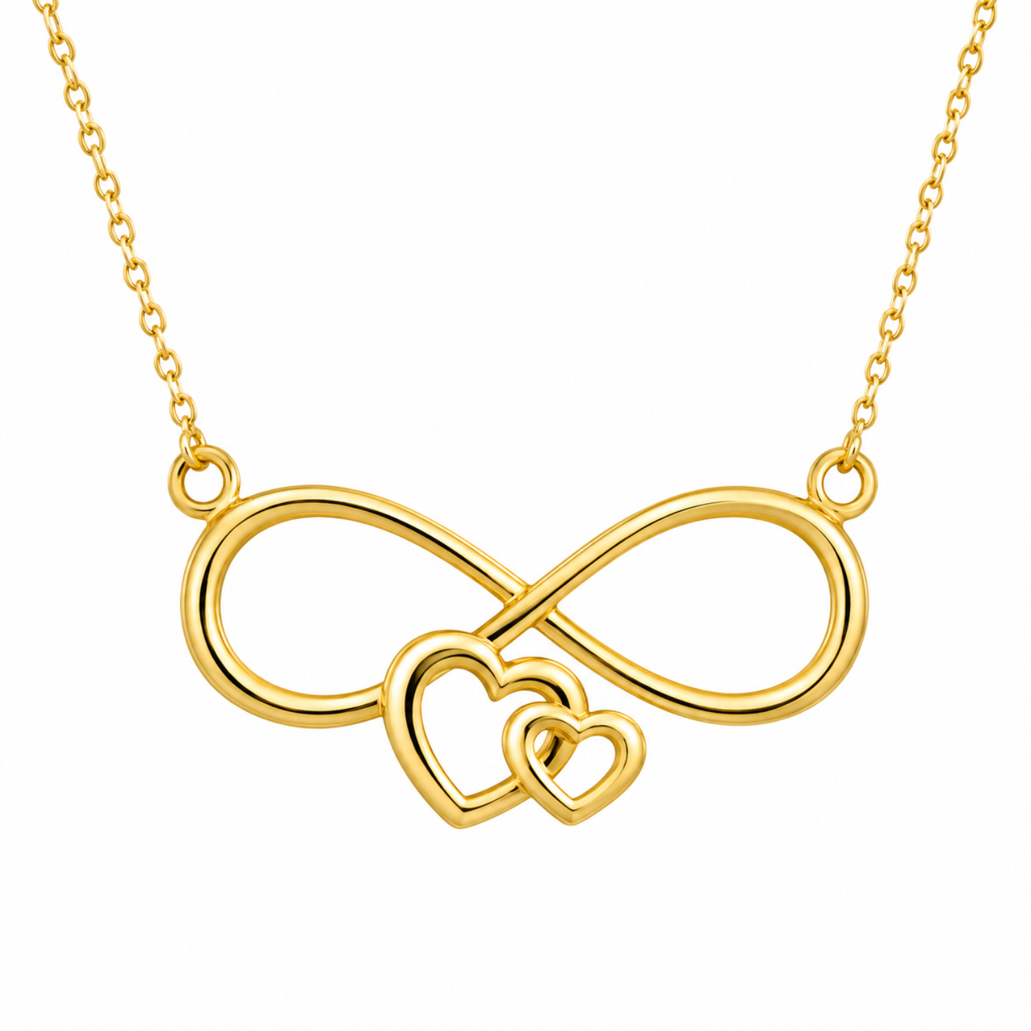 Infinity Heart Necklace in 925 Sterling Silver (Gold Plated)