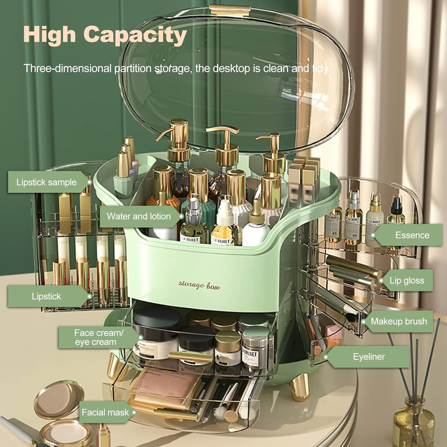 Makeup Organizer Box Cosmetic Storage Clear
