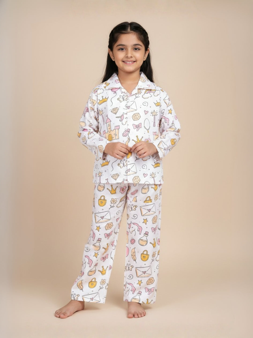 Fairy Princess Printed Baby Kids Pajama Nightsuit Set