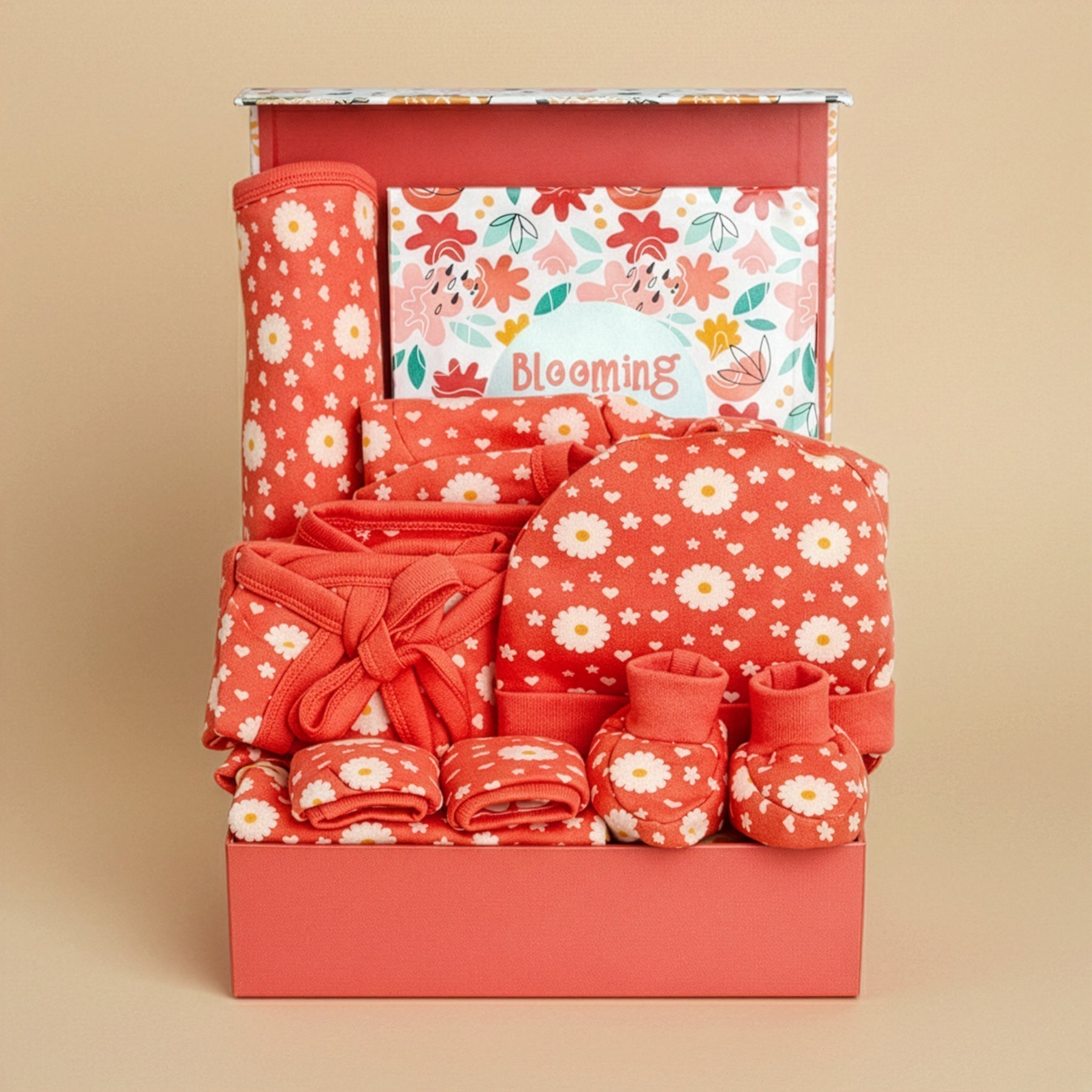 Blossom Bundle 7 PCS Newborn Unisex Gift Hamper Set With Milestone Cards