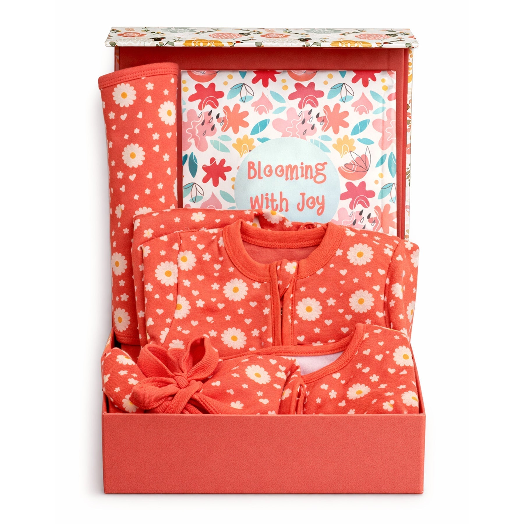 Blossom Bundle 5 PCS Newborn Baby Gift Hamper Set With Milestone Cards