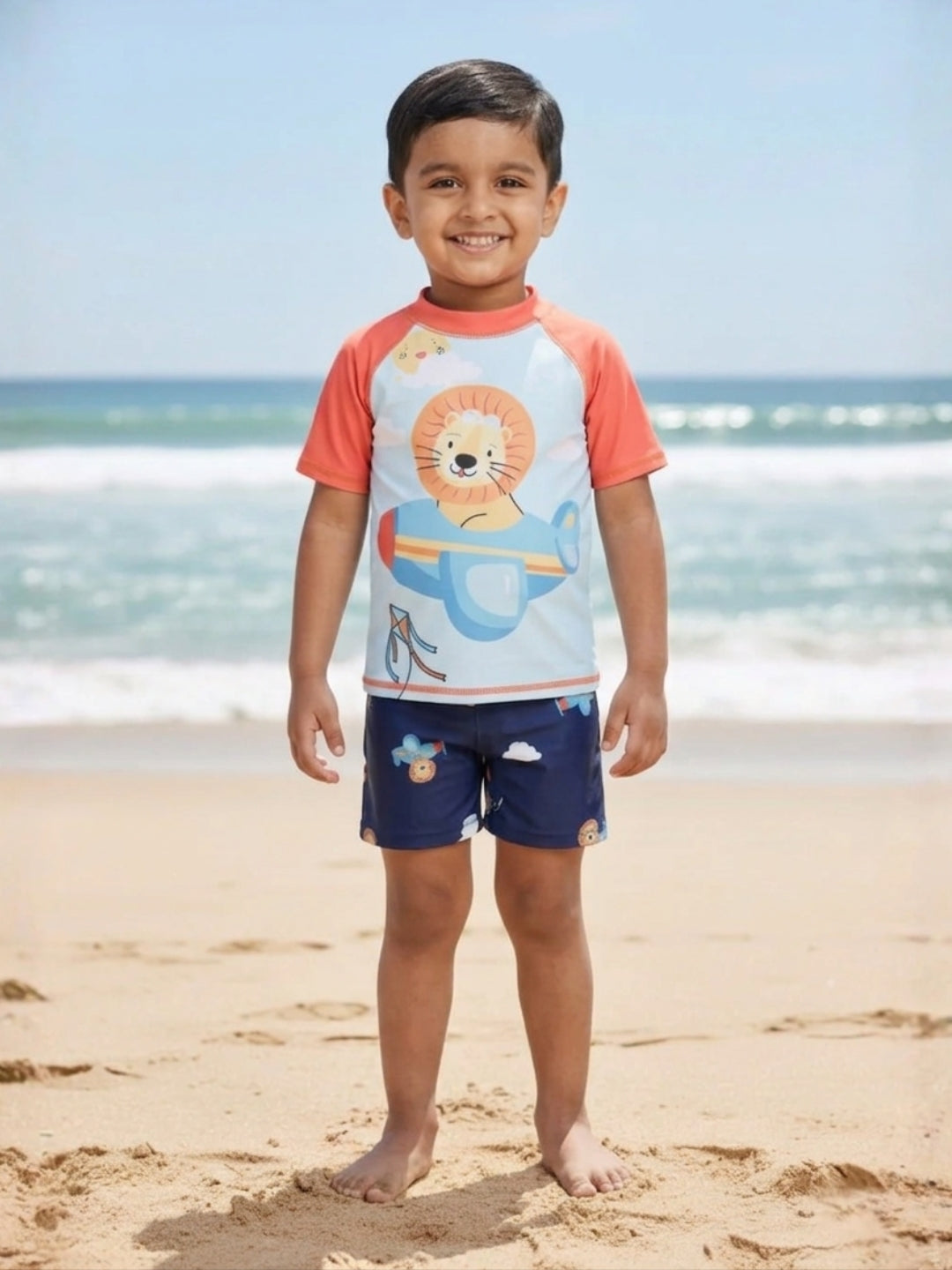 Leo Sky Explorer Boys T-shirt And Short Swim Set