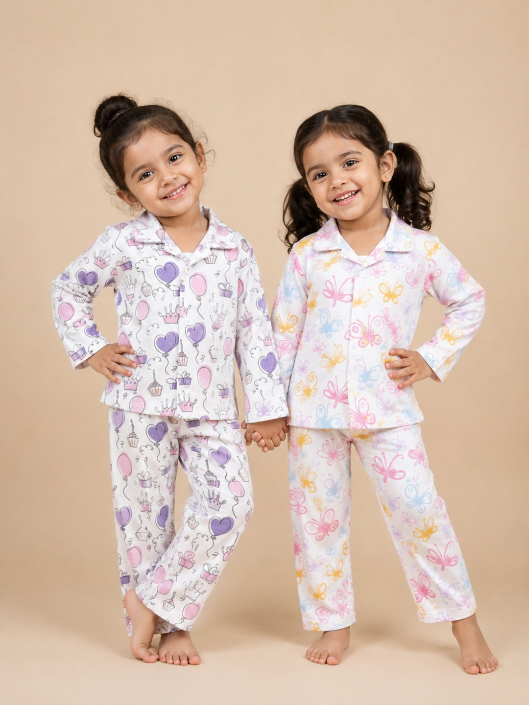Pink Blue Princess Party Spring Wings Pajama Set