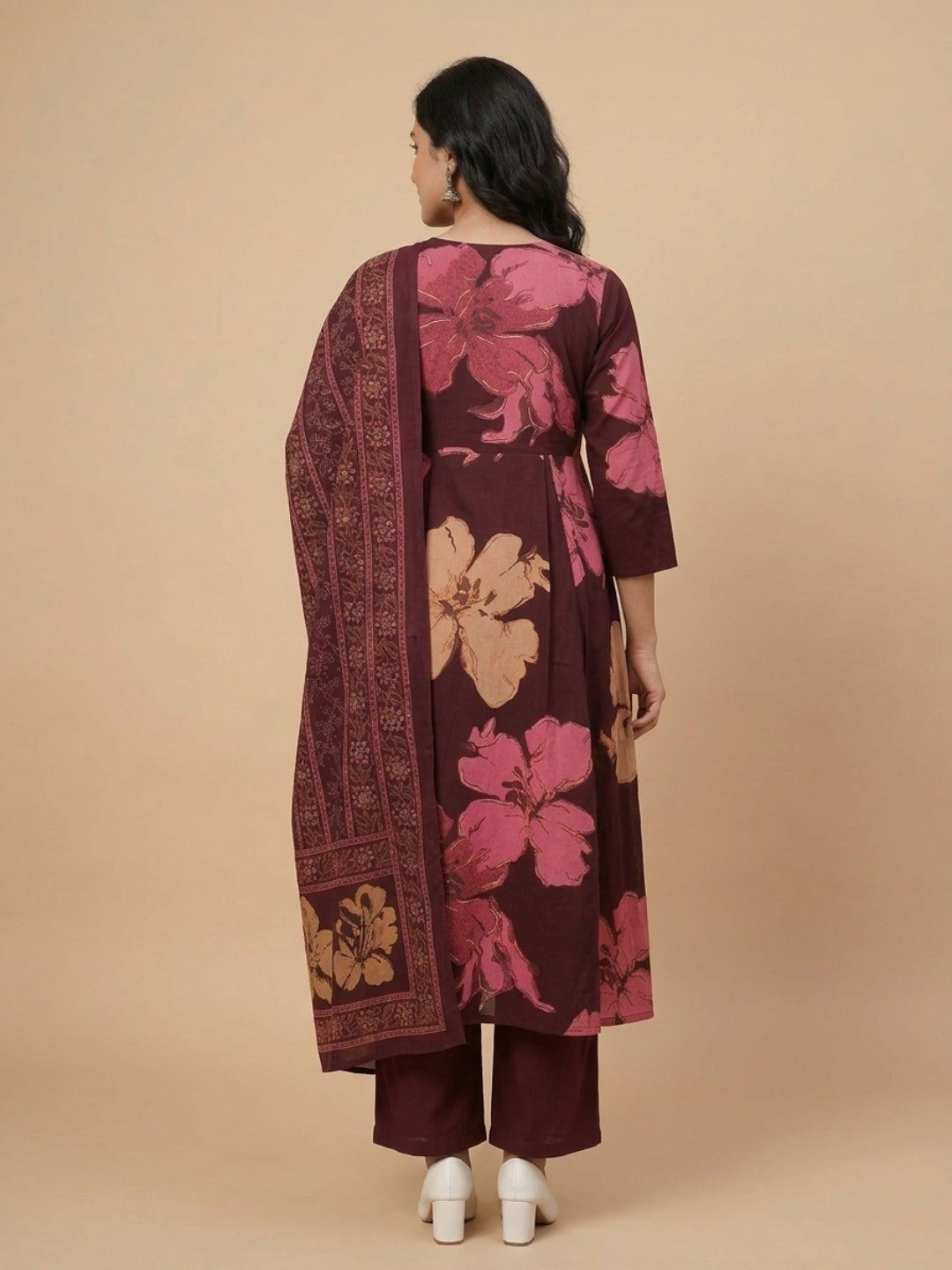 Royal Garnet Maternity and Nursing Kurta Set Maroon
