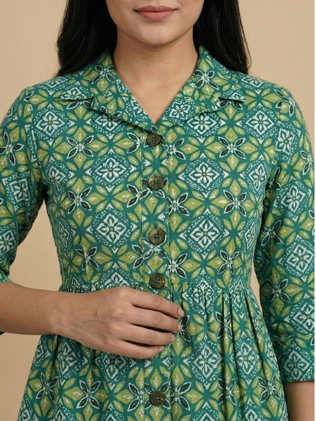 Teal in Bloom Maternity and Nursing Dress Teal