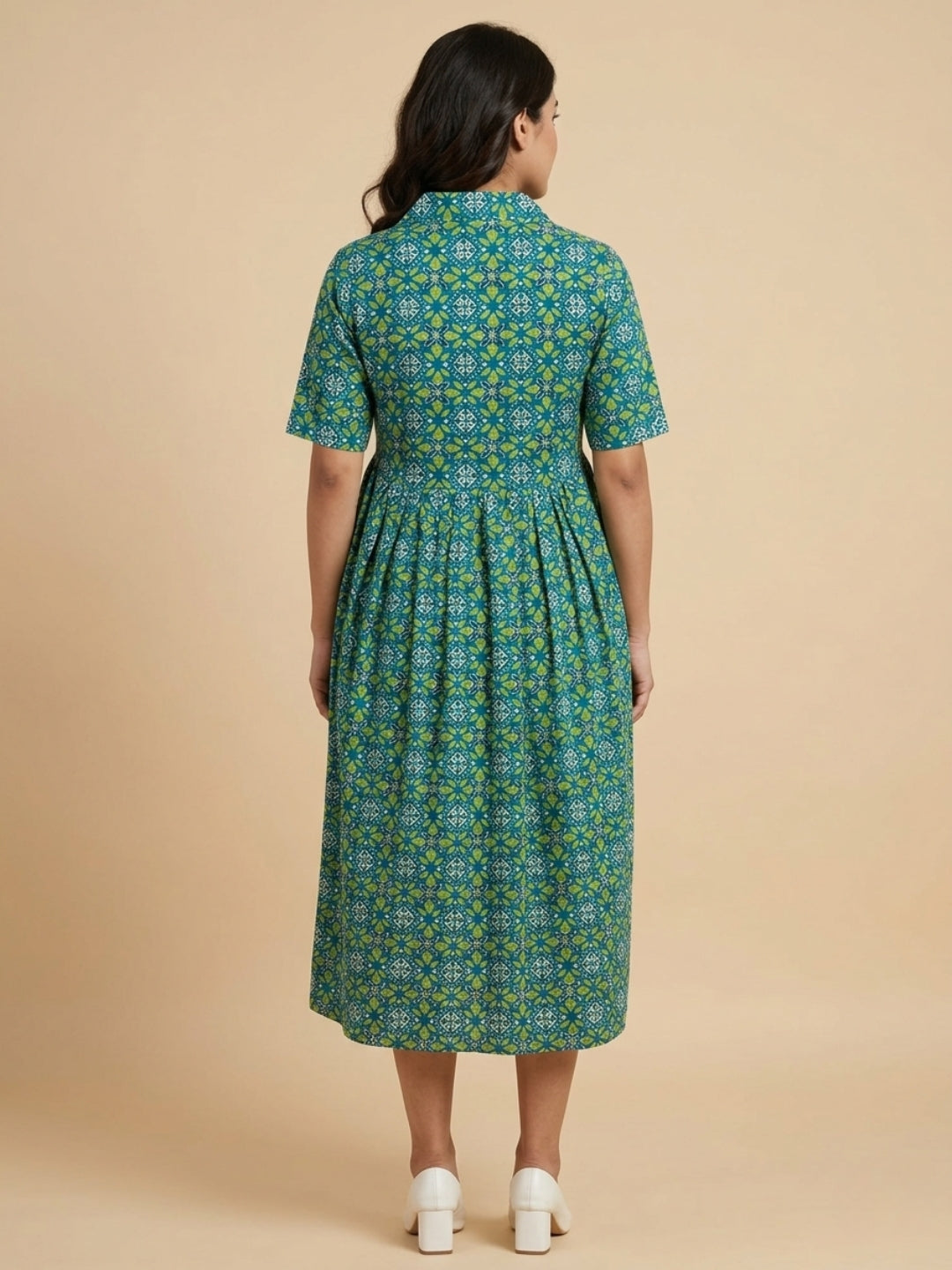 Teal in Bloom Maternity and Nursing Dress Teal