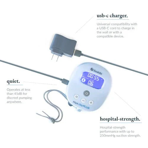 Ameda Mya Joy Plus Portable Electric Breast Pump Hospital Strength 1.7lb
