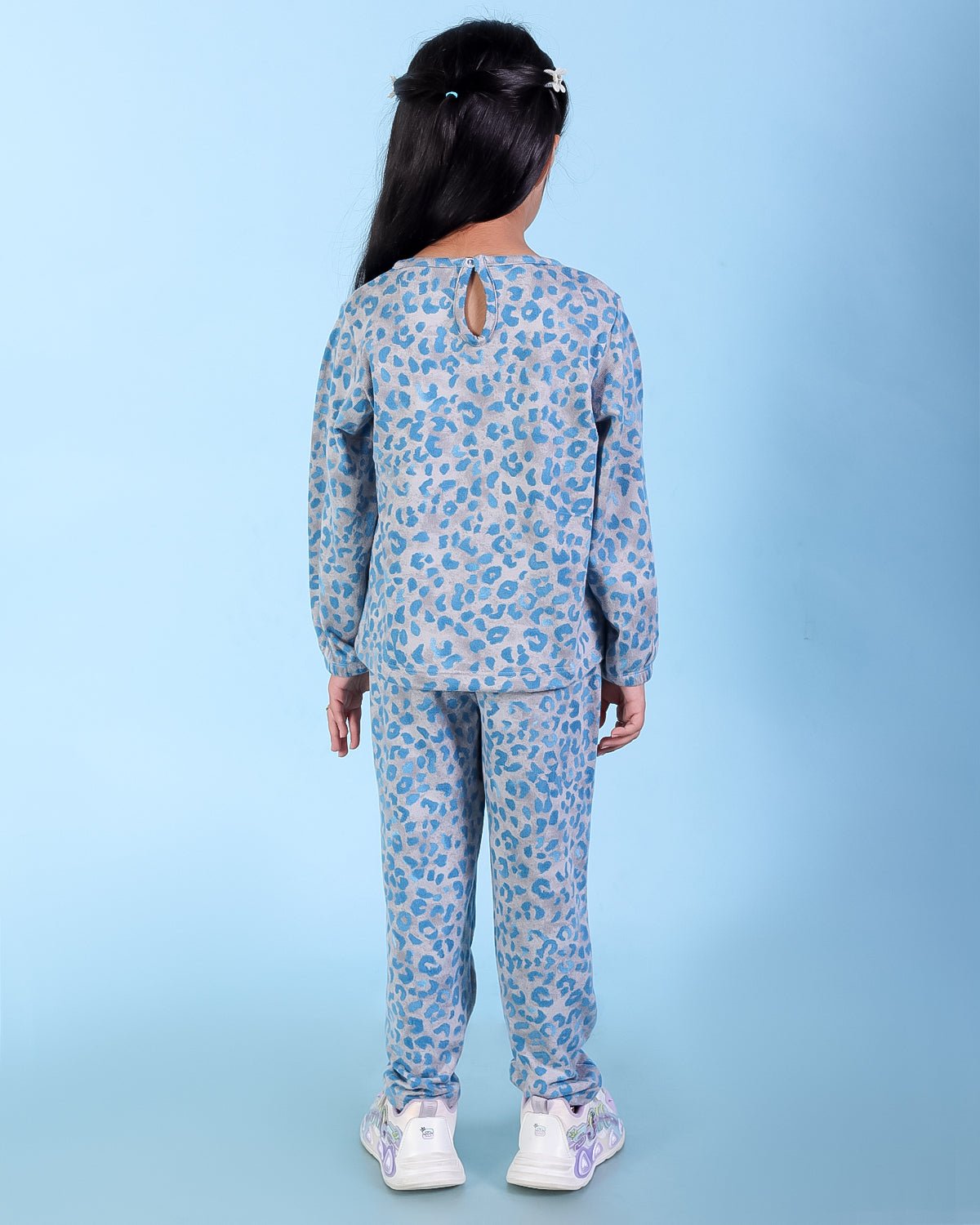 Animal Print Girls Long Sleeve Cotton Casual Set