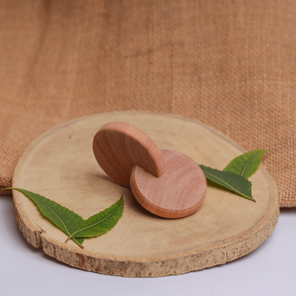Ariro Wooden Interlocking Discs Neem Wood Teether For Babies