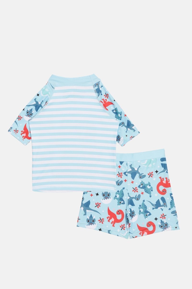 Combo of 3 Boys Dino T-shirt And Short Swim Set