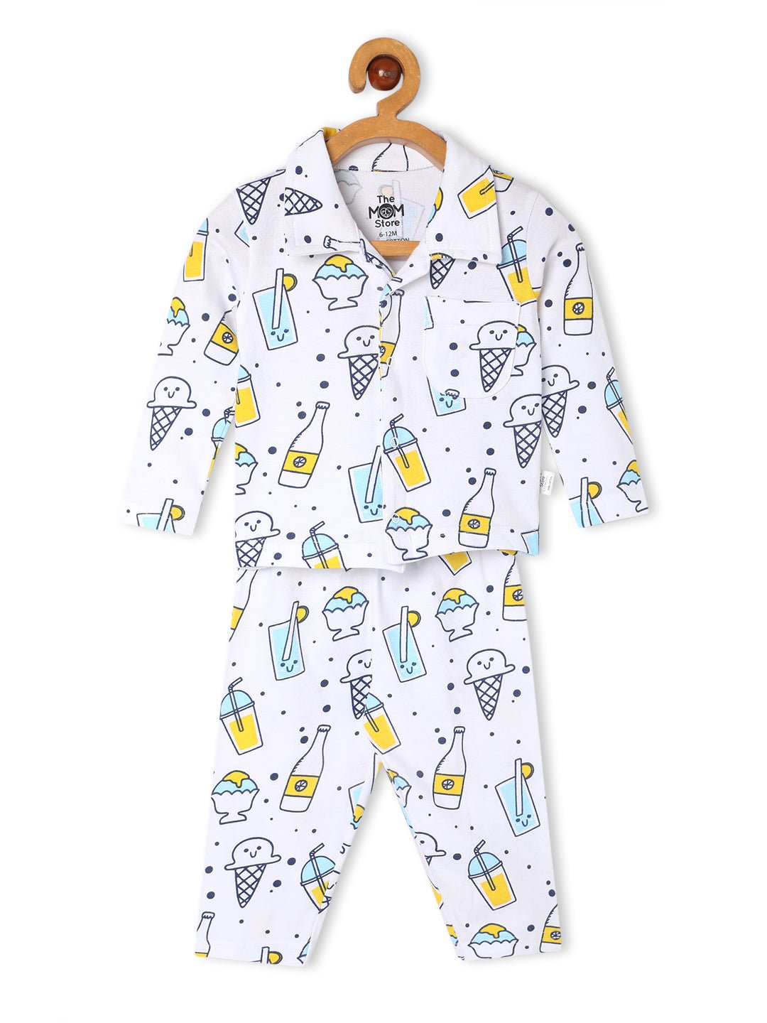 White My Smoothie Pajama Set For Kids
