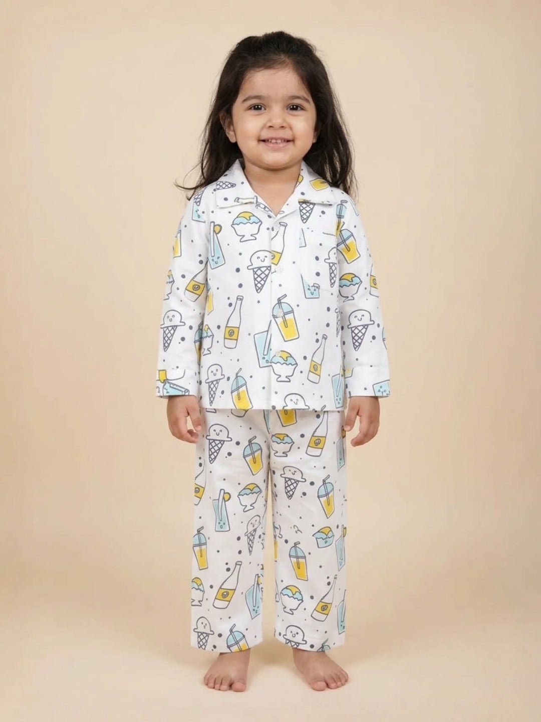 White My Smoothie Pajama Set For Kids