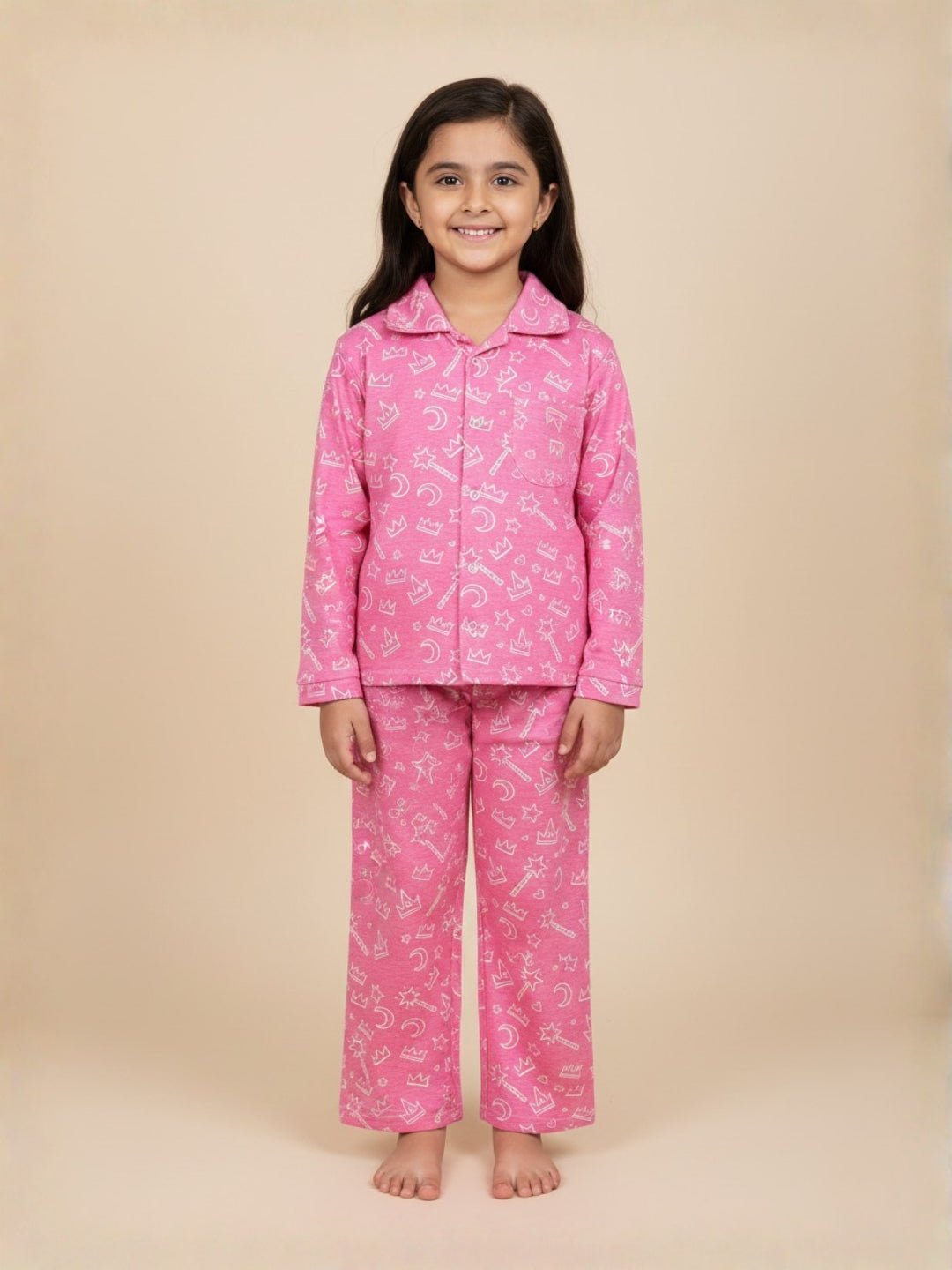 Pink-A-Boo Pajama Nightsuit Set For Kids