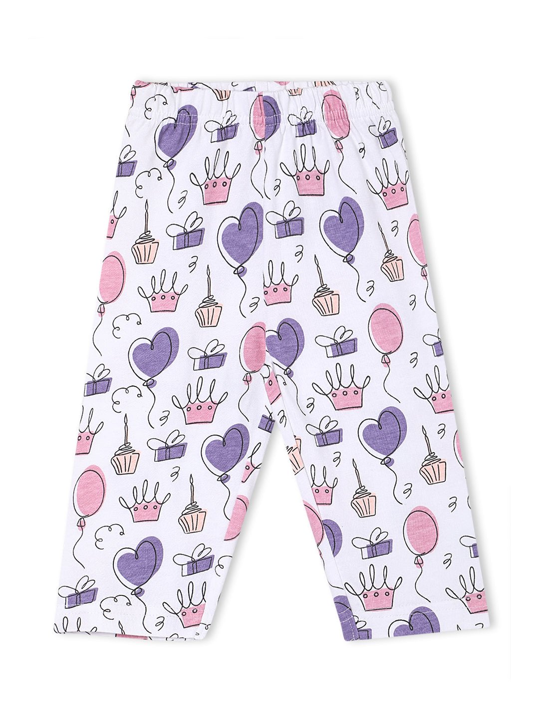 White Princess Party Pajama Nightsuit Set For Kids